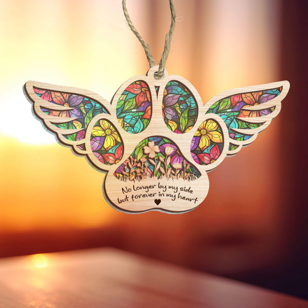 Dog Paw with Angle Wings in Heaven, Memorial Suncatcher Ornament TPT1186TNB
