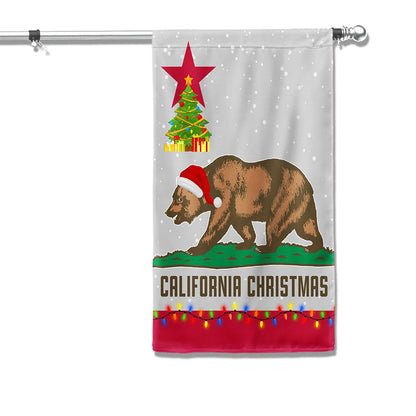 California Christmas Santa Bear Merry Christmas Flag MLN2045F