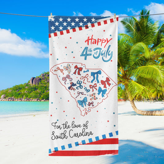 American States South Carolina Happy 4th of july Beach Towel THR93DTD