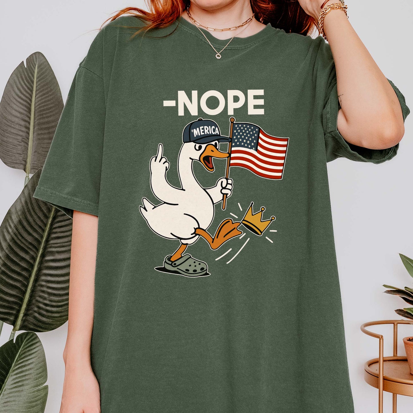 No Kings In America Funny Goose Comfort Colors T-Shirt