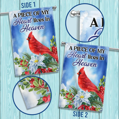 Cardinal A Piece Of My Heart Lives In Heaven Flag MLN1525F