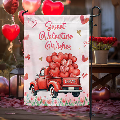 Sweet Valentine Wishes Happy Valentine's Day Flag VTM943F