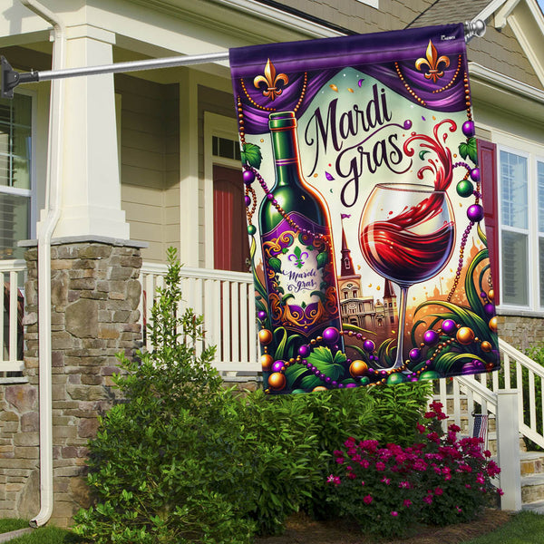 FLAGWIX  Mardi Gras Wine Glass Flag TQN2457F