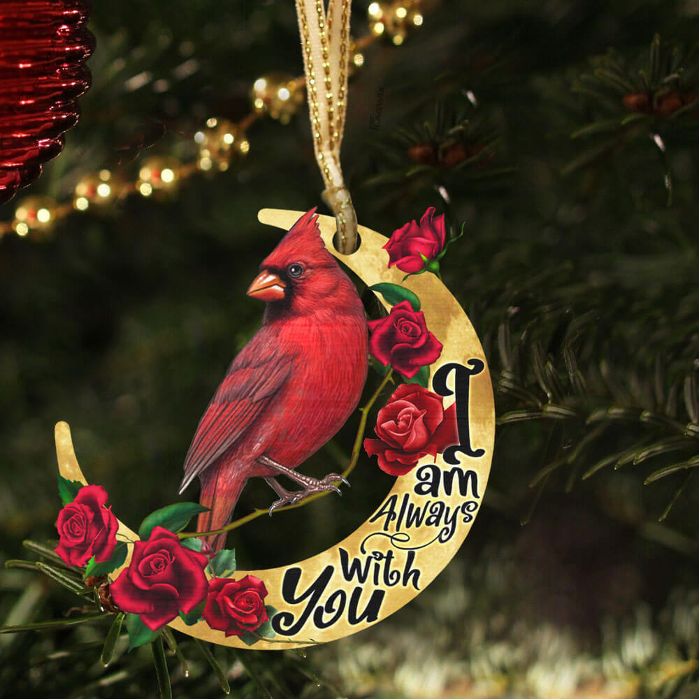 Cardinal Memorial Ornament, Sympathy Christmas Gift, I am Always With You, Memorial Gifts For The Loss Of A Loved One, Family Tree Memorial Ornament, Christmas Decorations Ornament THB3570O