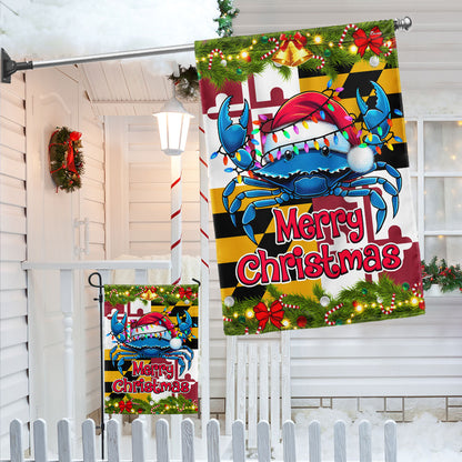 Blue Crab Merry Christmas Maryland Flag TPT1301F