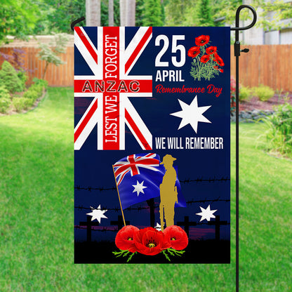 Anzac Day Australia Flag Lest We Forget 25 April We Will Remember LNH050F