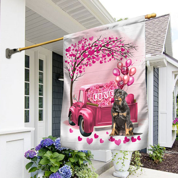 Dog Flag Valentine Rottweiler Flag QTR380Fv15