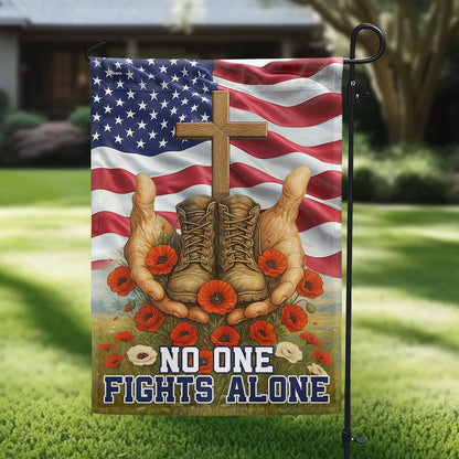 No One Fights Alone US Memorial Day Veterans Flag LHB24DTD