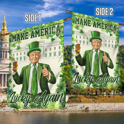 Make America Lucky Again Irish Saint Patrick's Day Trump Flag TQN4846HVN