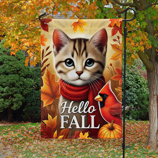 Cat Welcome Fall Flag MLN3479F