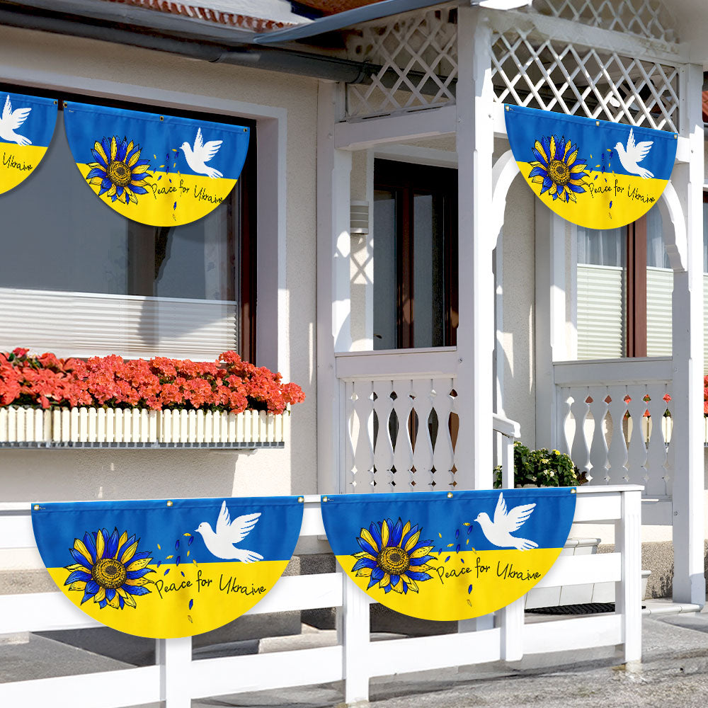 Peace For Ukraine Non-Pleated Fan Flag TQN4935LTH