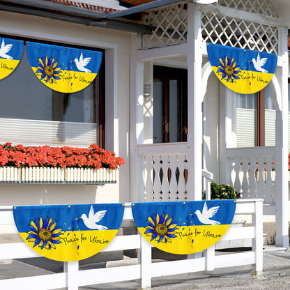 Peace For Ukraine Non-Pleated Fan Flag TQN4935LTH