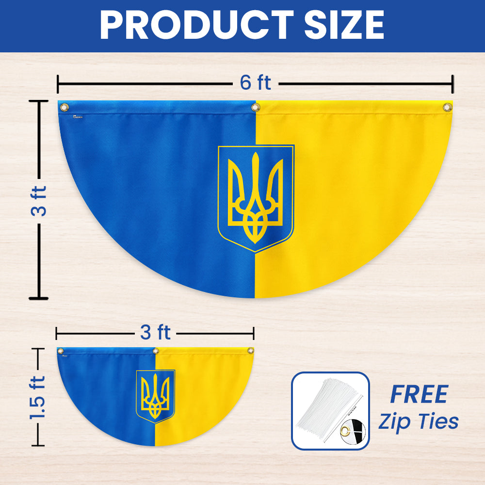 Stand With Ukraine Support Ukraine Non-Pleated Fan Flag TQN4934NTH