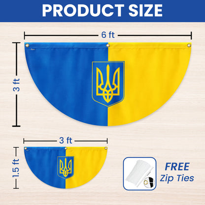 Stand With Ukraine Support Ukraine Non-Pleated Fan Flag TQN4934NTH