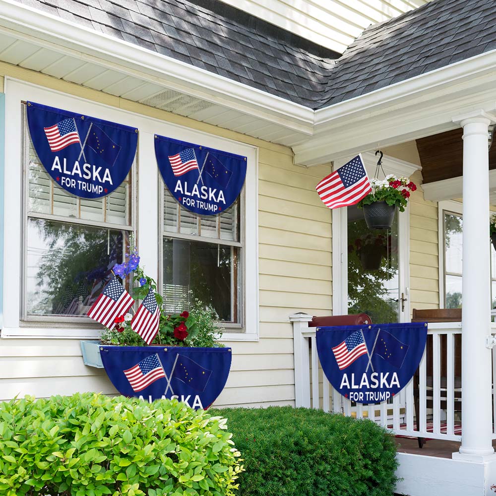 Alaska For Trump 2024 Non-Pleated Fan Flag MLN3405FLv1