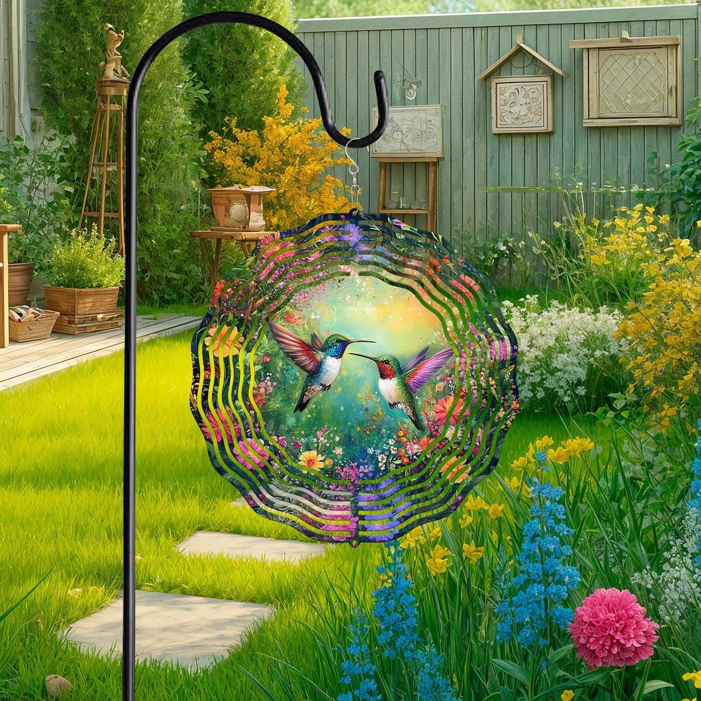 Hummingbird Spring Flower Wind Spinner TQN4625WS