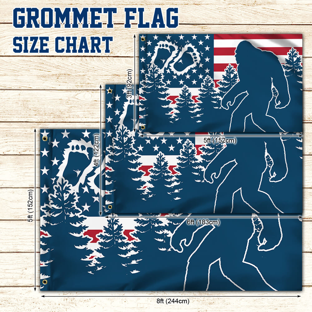 Bigfoot Sasquatch Grommet Flag Forest NNT23GF