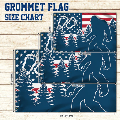 Bigfoot Sasquatch Grommet Flag Forest NNT23GF