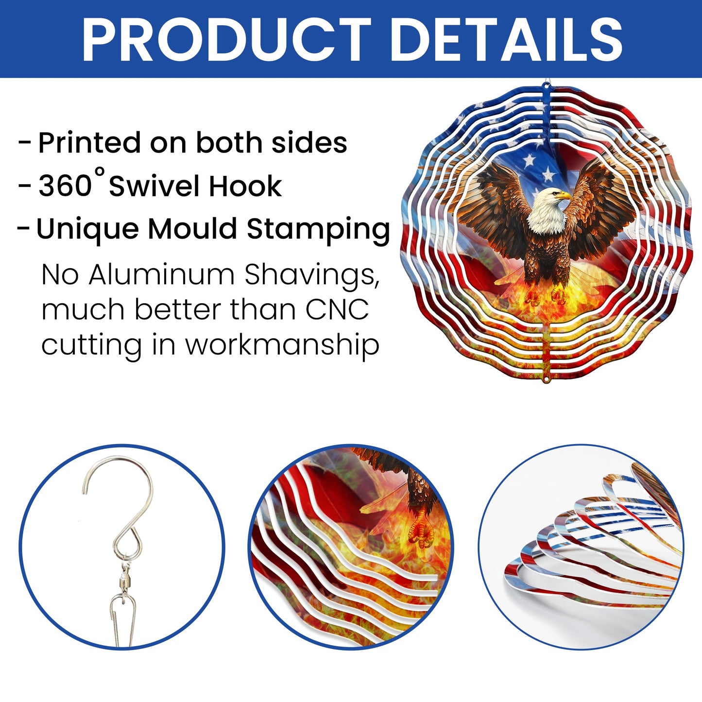 Patriotic Eagle American Pride Wind Spinner TQN4831PMN