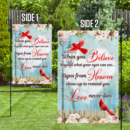 Cardinal Flag Signs From Heaven Love Never Dies LNH013F