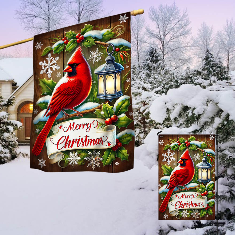 Cardinal Merry Christmas Flag TQN3776F
