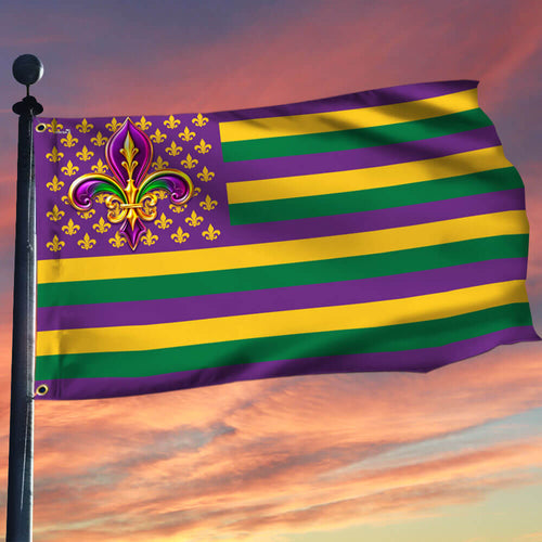 Mardi Gras Grommet Flag MLN5031GF