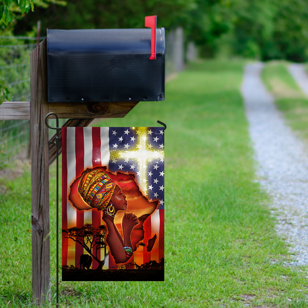 Black History Month Flag African Woman God Bless Africa BNN52F