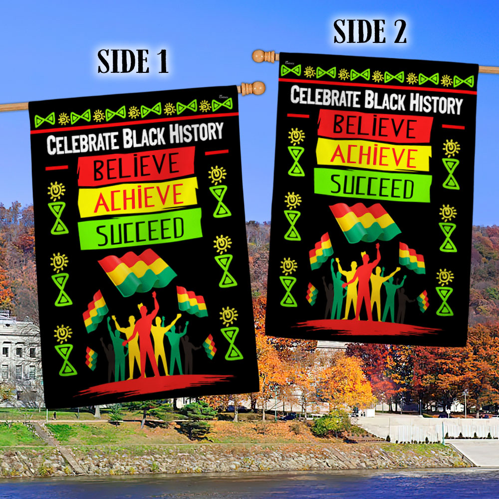 Black History Month Believe  Achieve Succeed Flag MLN840F