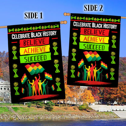 Black History Month Believe  Achieve Succeed Flag MLN840F