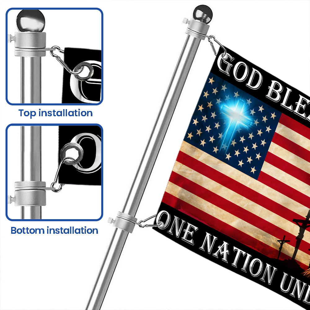 Patriot Eagle Christian God Bless America One Nation Under God Grommet Flag MLN5766NTH