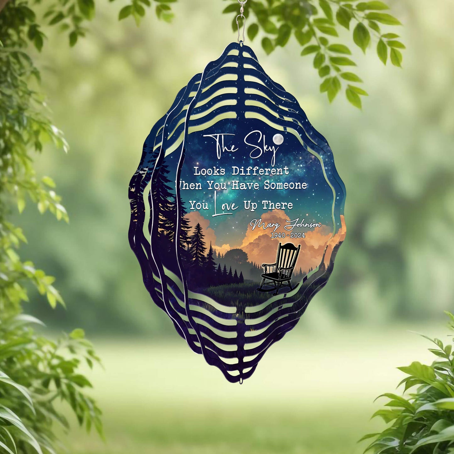 Personalized Memorial The Sky Looks Different When You Have Wind Spinner TQN4833TNB