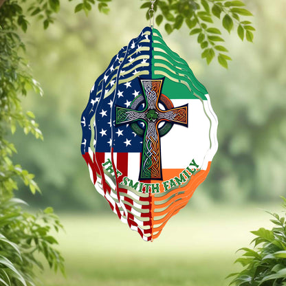 Personalized Irish Celtic Knot Cross St. Patrick’s Day Irish Wind Spinner TPT2649TNB
