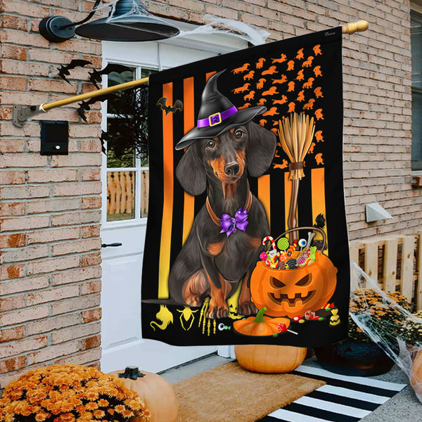 Dachshund Flag Happy Halloween MLH1863F