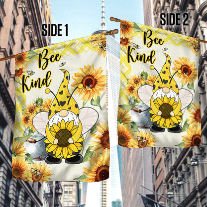 Bee Gnome Sunflower Bee Kind Flag MLN343F