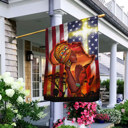 Black History Month Flag African Woman God Bless Africa BNN52F