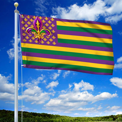 Mardi Gras Grommet Flag MLN5031GF
