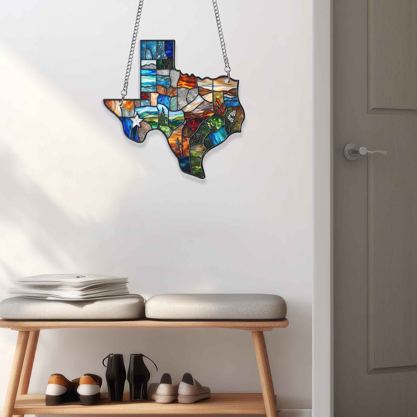 Texas Map Suncatcher Acrylic Hanging Sign TQN4564AS