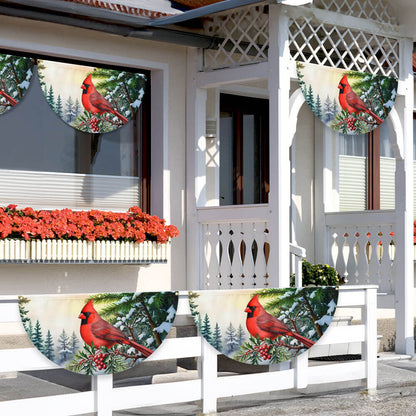 Cardinal Christmas Non-Pleated Fan Flag MLN3942FL