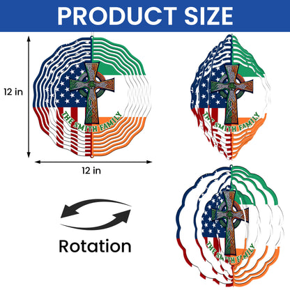 Personalized Irish Celtic Knot Cross St. Patrick’s Day Irish Wind Spinner TPT2649TNB