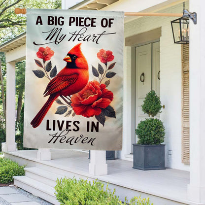 Cardinal Flag A Big Piece Of My Heart Lives In Heaven Flag MLN3687F