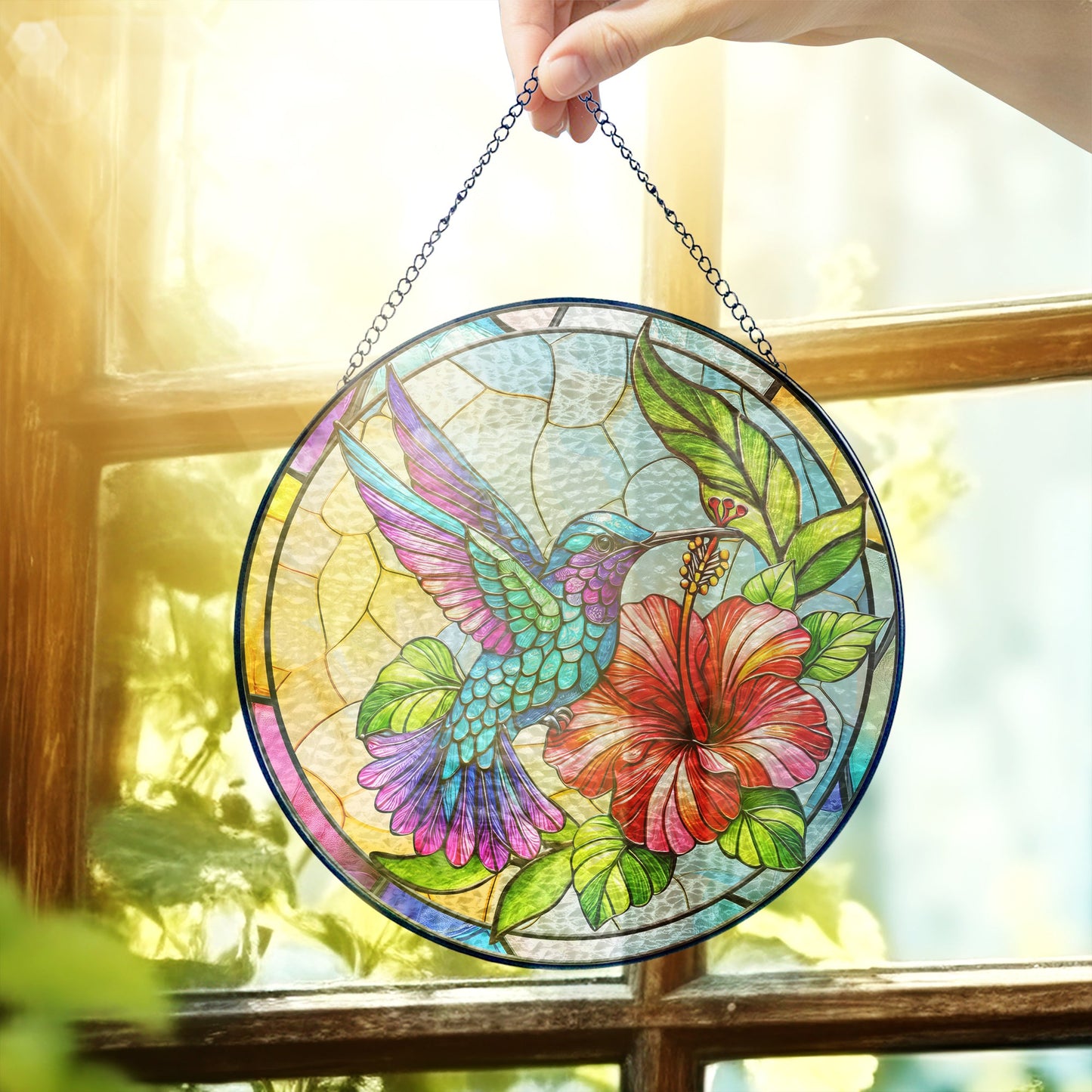 Hummingbird Stained Glass Suncatcher TQN5113NTH