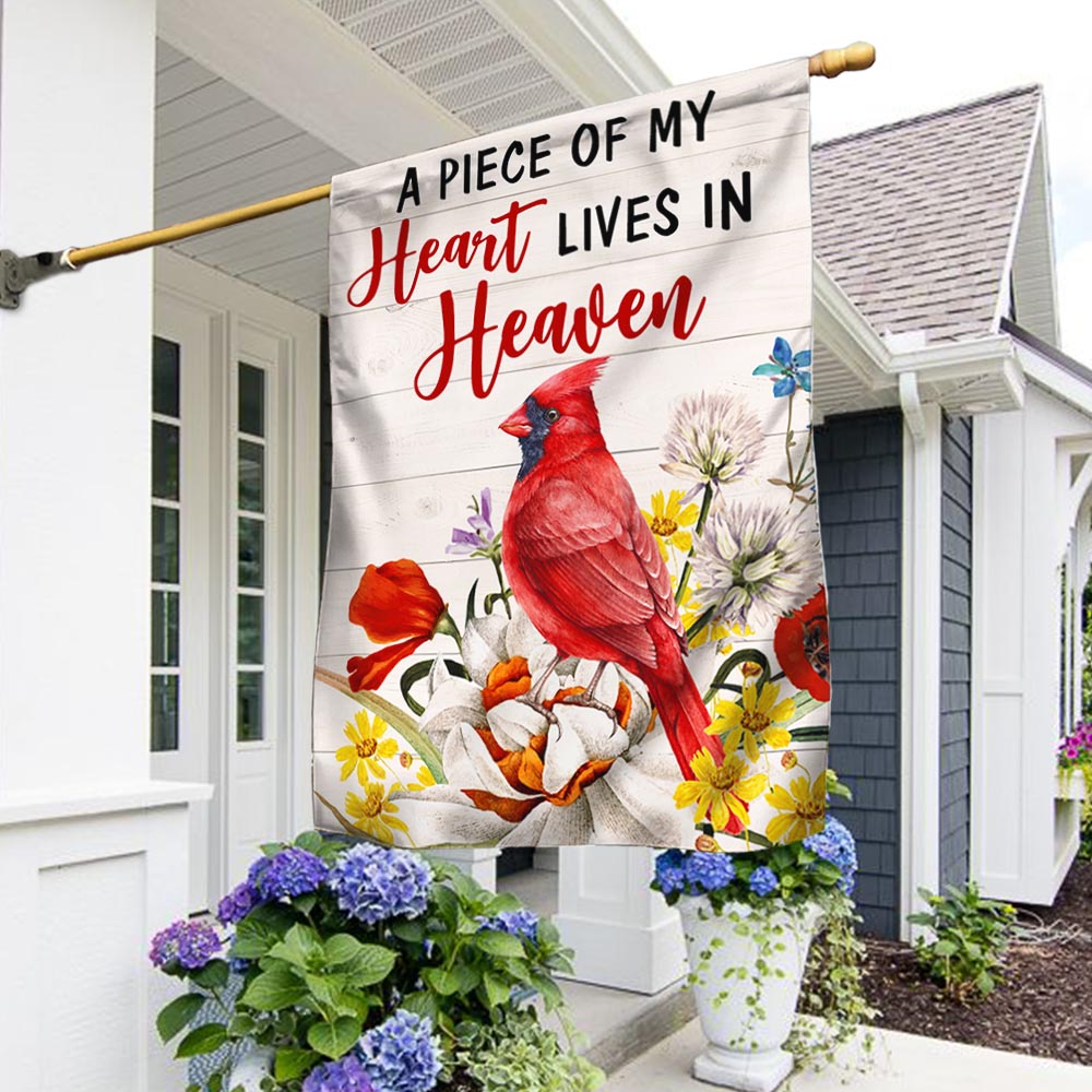 Cardinal A Piece Of My Heart Lives In Heaven Flag MLN1255F