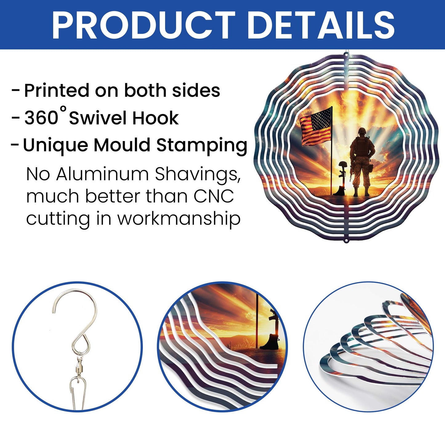 Memorial Day U.S. Veteran Wind Spinner TQN4824NMQ