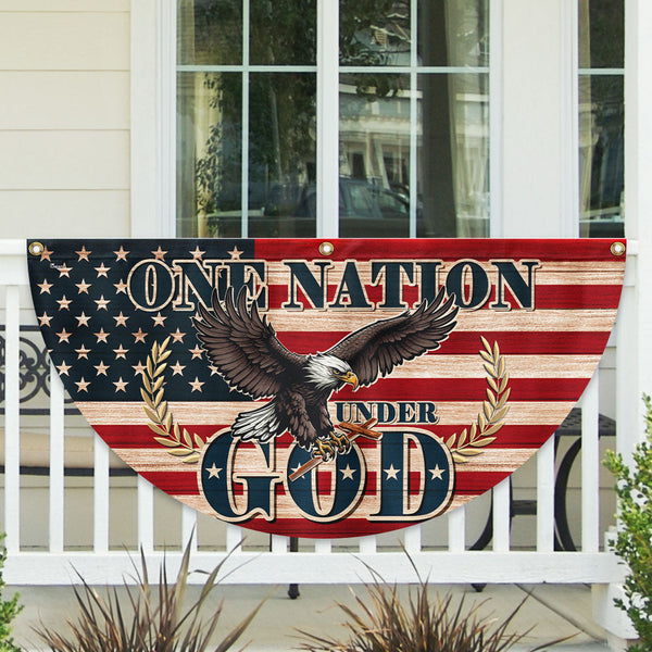 Flagwix American Flag - Soaring Patriotic Eagle One Nation Under God Flag (Non-Pleated) TQN3169FL