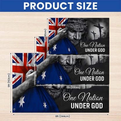 One Nation Under God Jesus Australian Flag - Patriotic Grommet Flag QTR1177TTH