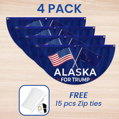 Alaska For Trump 2024 Non-Pleated Fan Flag MLN3405FLv1