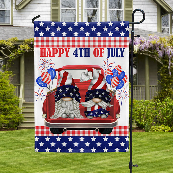 Flagwix American Flag - Happy 4th of july Patriotic Gnomes Truck Flag MLN1230F