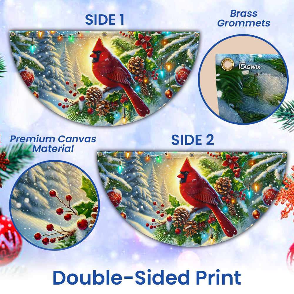 Cardinal Winter Christmas Non-Pleated Fan Flag TQN4068FL