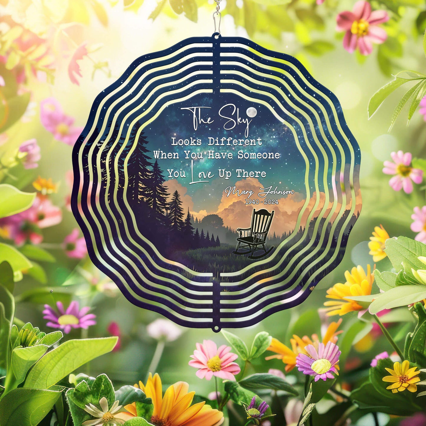 Personalized Memorial The Sky Looks Different When You Have Wind Spinner TQN4833TNB