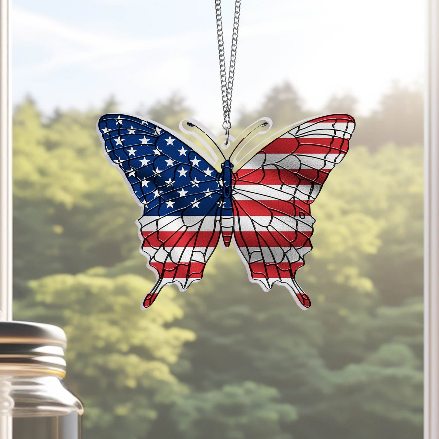 Patriotic Butterfly 4th Of july Suncatcher Window Hanging TQN5461NTH